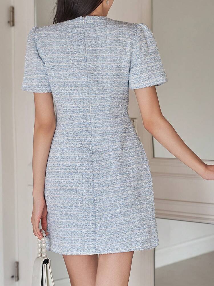 Women's Elegant Faux Pocket Summer Mini Dress Wedding Guest Dress Sundress