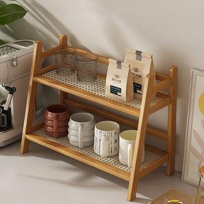 Madebyblanc 1 chiếc kệ để bàn hai tầng tối giản, dùng để đựng mỹ phẩm và đồ ăn nhẹ, đồng thời là kệ để trưng bày và sắp xếp tượng nhỏ.