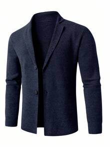 Manfinity CityGents 男士休闲纯色开衫，秋冬季百搭男士毛衣开衫，长袖上衣