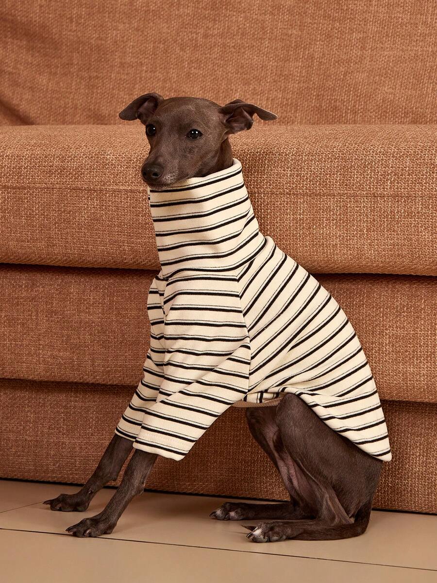 PETSIN Pawparrel Striped Long Sleeve Warm And Comfortable Sweatshirt, Autumn/Spring