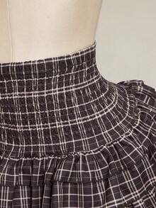 SHEIN ICON Váy xếp ly eo kẻ caro thời trang dành cho nữ cỡ lớn - Nhiều màu - Xem 5
