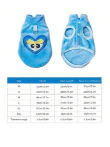 THE POWERPUFF GIRLS X PETSIN 1. 刺绣黄毛女孩宠物猫狗通用保暖舒适无袖外套蓝色带扣秋冬加厚绒毛外套 - 藍色 - 查看 4