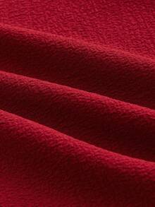 EASEVO Plus Size Men's Casual Solid Color Button-Up Shirt, Summer - Red - View 10