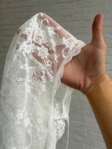 Jeanoix Women's Sexy Lace Bandage Design Crop Top - White - View 7