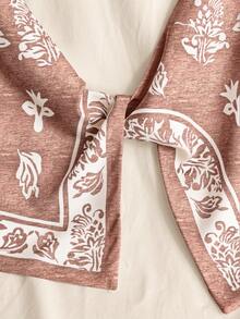 GlowEve Women's Ribbon Decor Sleeveless 2 In 1 Beach Vacation T-Shirt - Multicolor - View 5