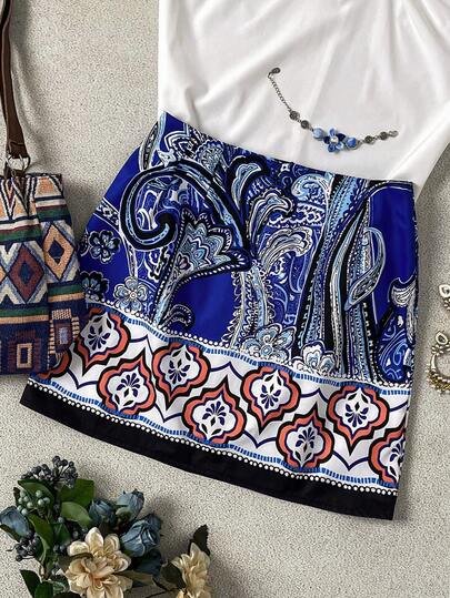 EMERY ROSE 女士休闲印花紧身迷你裙