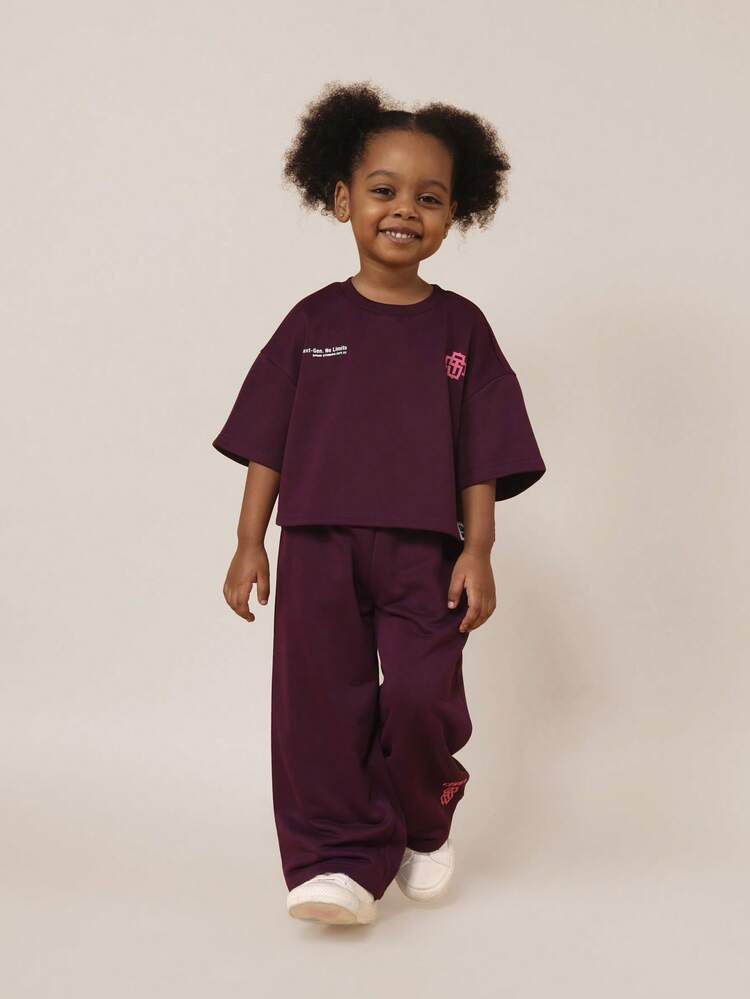 Oversized Graphic Tee And Wide Leg Trouser Set