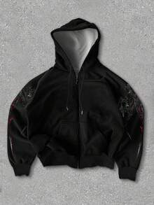 Manfinity LEGND Casual Long Sleeve Hooded Men's Sweatshirt, Suitable For Everyday Wear, Gothic Hoodie, Hoodies Graphic Black, Spider Hoodie Black, Hip Hop Spider Hoodie , Fall - Multicolor - View 2