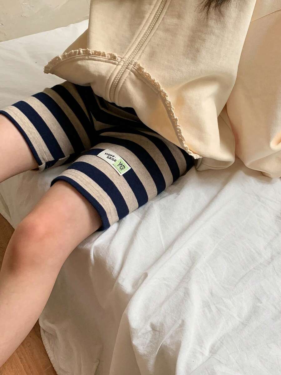 DAZY Girls' Striped Print Casual Versatile Shorts - Blue - View 1