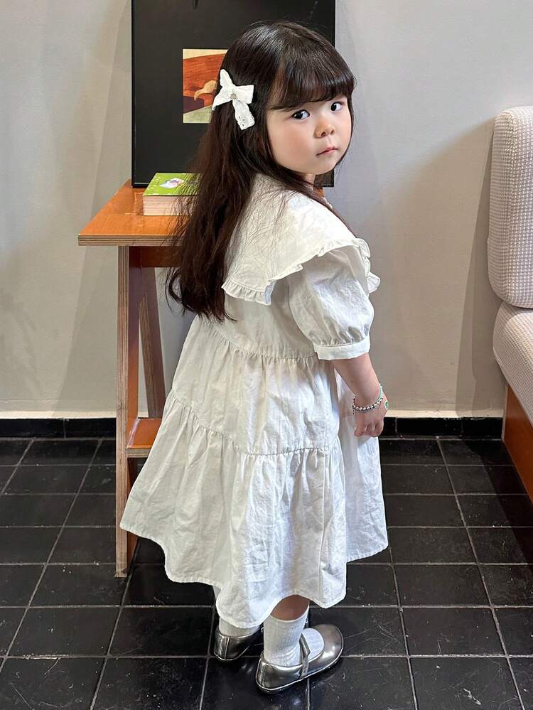 Toddler Girls' Collar Sweet Cute Korean Style Fresh Spring/Summer Dress
