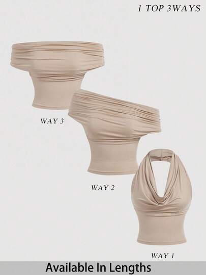 SHEIN Tall CURVE Camiseta de moda ajustada de unicolor para mujer de talla grande