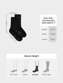 GLOWMODE 3 Pairs Make A Move Grip Scrunch Crew Socks - Black - View 7