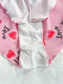 PetitDoll 大码女式粉色爱心情人节系列侧开衩舒适家居平角内裤 - 粉色 - 查看 9