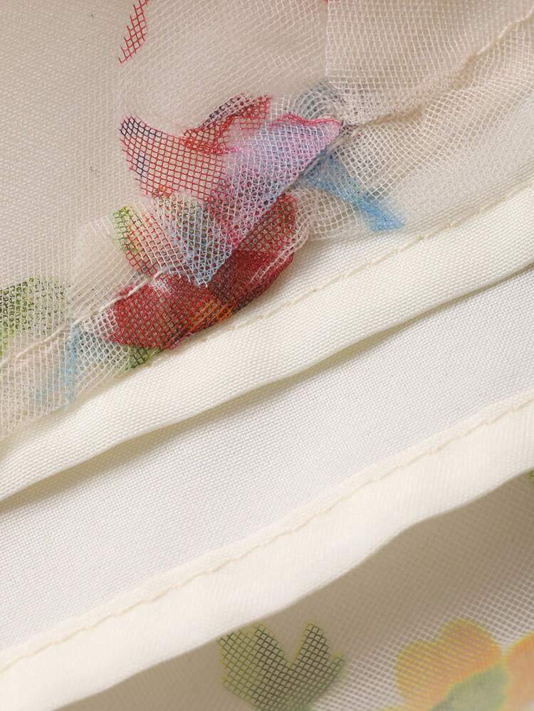 Women's Elegant Floral Print Round Neck Puff Sleeve Blouse, Spring/Summer,Wedding Guest Dress Women Boho