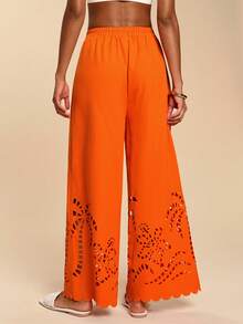 Pantalones casuales de estilo bohemio de verano para mujer, pantalones holgados y delgados a la moda para uso diario - Naranja - Ver 6