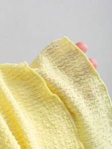 Sweetra 女士纹理针织露背吊带系带浪漫优雅度假连衣裙，春秋季 - 黃色 - 查看 5