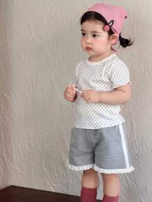 DAZY Toddler Girls' Casual Striped Shorts - Grey - View 6