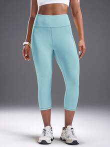 Powerista Quần legging nữ màu trơn, kiểu dáng thường ngày và thể thao. - Màu xanh chanh - Xem 4