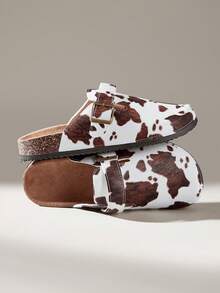 Solecia 女士时尚厚底拖鞋，圆头方扣，搭配鞋履 - 摩卡棕 - 查看 6