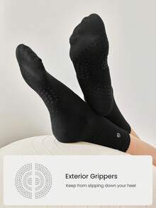 GLOWMODE 3 Pairs Make A Move Grip Scrunch Crew Socks - Black - View 5