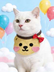 PETSIN 1 Piece Pet Cute Cartoon Bib, Pet Dog And Cat Three-Dimensional Knitted Cute Cartoon Embroidered Bib, Adjustable Neck Circumference, Pet Accessories, Pet - Multicolor - View 21