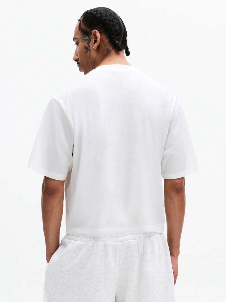 Short Sleeve Crew Neck Metal Tee