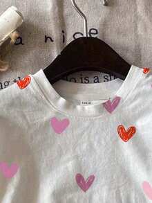 T-shirt à manches courtes col rond minimaliste décontracté pour préadolescentes, convient pour l'été - Multicolore - Voir 4