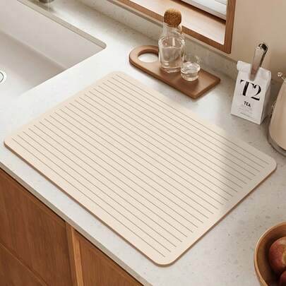 Madebyblanc 1 Piece Large Size Super Absorbent Fast Drying Diatomaceous Earth Non Slip Heat Resistant Dish Drying Mat Coffee Cup Mat For Kitchen Sink Countertop Stain Hiding Easy Clean Home Decor Practical Housewarming Gift Kitchen Accessories Must Haves