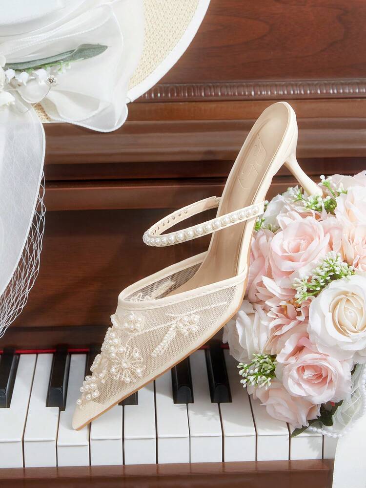 CUCCOO HITCHD Women's Mid Heel Pointed Toe Pumps, Party Shoes Valentine's Day Elegant Shoes Wedding Shoes Summer Shoes Bride Shoes