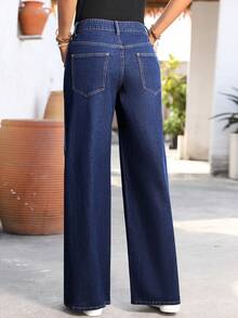 EMERY ROSE New Design Straight Leg Slimming Jeans For Women - Blue - View 2