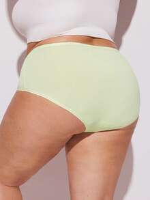 LUVLETTE Plus 3-Pack Soft Cotton High-Waist Briefs Women Underwear Panty Set - Multicolor - View 2