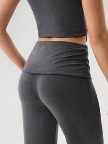OutZeal Women Sports Pants Summer Daily Casual Soft Tencel Roll‑Down Waistband Flared Bottom - Dark Grey - View 7