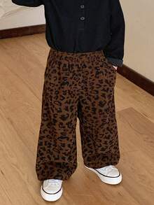 DAZY Toddler Boys' Casual Leopard Print Loose Fit Bottoms - Coffee Brown - View 5