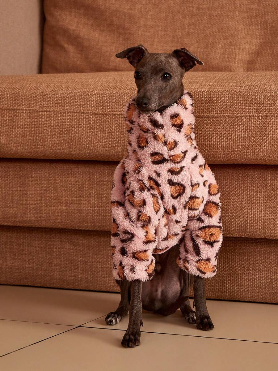 PETSIN Pawparrel 1pc Pet Autumn/Winter Double Sided Plush Elastic Comfortable Warm Fabric High Neck Dog Sweatshirt - Multicolor - View 1