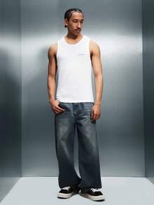 PLAYBOY X SUMWON Logo Tank Top Sleeveless Mesh Knit Ribbed Texture Casual Summer Essential - White - View 3