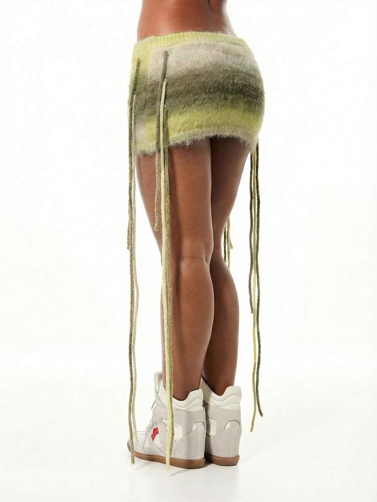 SUMWON WOMEN Minissaia de tricô degradê com amarrações laterais