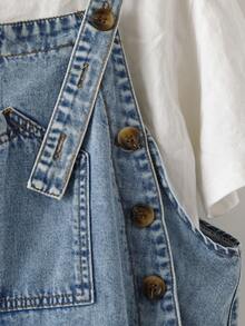 EMERY ROSE Women's Pocket Design Button Fly Wide Leg Casual Denim Jumpsuit,Pocket Design Wide Leg Loose Casual Denim Jumpsuit,Tapered Denim Overalls,Cuffed Hem Overalls,Multi-Pocket Overalls,Carpenter Style Overalls,Office Casual Denim Overalls,Outdoor Style Denim Overalls,Relaxed Balloon Overalls,Lightweight Denim Overalls,Vacation Denim Overalls,Travel Denim Jumpsuit,Office Casual Outfit,Home Friendly Denim,Boho Denim,Resort Style Overalls,Island Vacation Outfit,Spring Summer Resort Denim,Balloon Leg Denim,All Season Overalls,Spring Break Outfit,Summer Vacation Outfit,Holiday Travel Outfit,Comfortable Balloon Jeans,Summer,Carnival,Beach,Party,Elegant Party Dress,Going Out