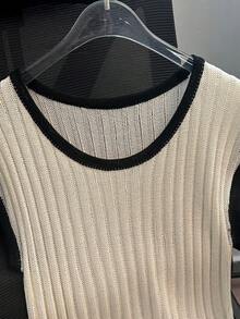 Franclia Blusa de verano para mujer de ajuste ceñido, de cuello redondo, en color negro y blanco, de manga corta tipo avión, casual y elegante, ideal para vacaciones, primavera, fiestas, San Valentín, playa, exteriores, vacaciones y uso casual. - Albaricoque - Ver 3