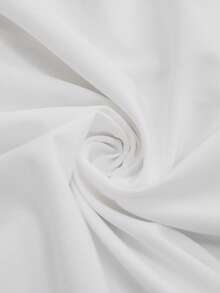 Elenzga White Halter Neck Sleeveless A Line Plus Size Dress For Women Knee Length Plain Casual Tie Back Flower Detail Wedding - White - View 5