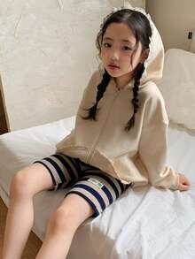 DAZY Girls' Striped Print Casual Versatile Shorts - Blue - View 6