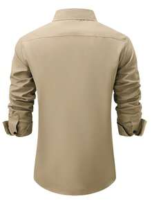 Manfinity Nomadique Men's Western Style Fashion Print Single-Breasted Shirt - Khaki - View 2