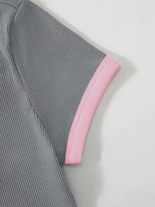 Everyssa 男士休闲字母印花T恤连体衣，夏季 - 彩色 - 查看 3