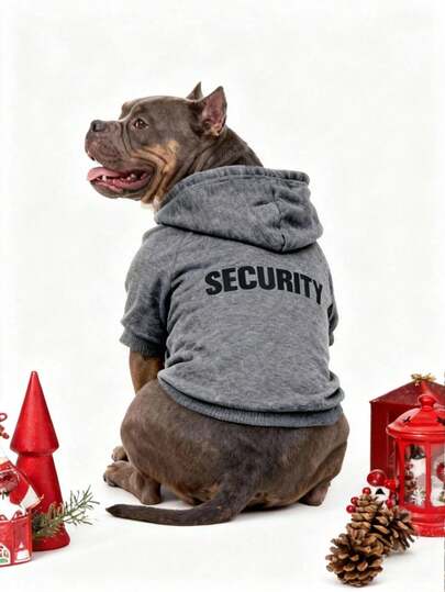 1pc Gray Hoodie, Suitable For Winter Warm Dog Clothes, Applicable For Cats And Dogs Indoor And Outdoor