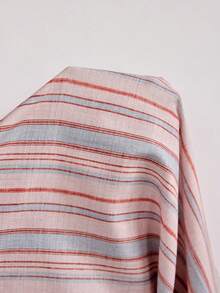 SHEIN Doze Lane Striped Collar Short Sleeve Pajama Set - Pink - View 7