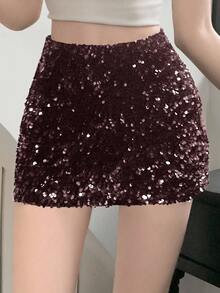 DAZY Women's Solid Color Low Waist Super Short Mini Skirt, All Season - Baby Pink - View 3