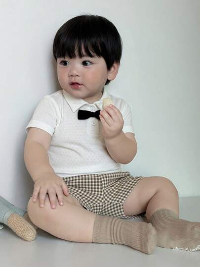 DAZY Toddler Boys' Turndown Collar Short Sleeve Gentleman Outfit For Party, Birthday