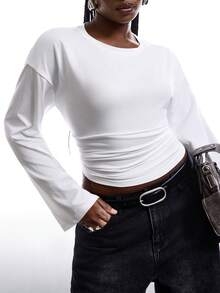 LYSMO Áo tank top hai dây màu trơn dáng rộng mùa hè cho nữ, có đệm ngực, kiểu dáng Y2K. - trắng - Xem 5