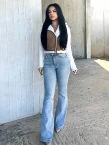 Vassilux 女士棕色翻领宽松羊毛夹克 - 棕色 - 查看 5