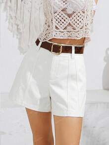 Anewsta 女士时尚百搭休闲春夏短裤 - 白色 - 查看 4