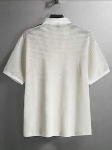 STYNVO 男士撞色条纹印花休闲百搭短袖Polo衫 - 白色 - 查看 2